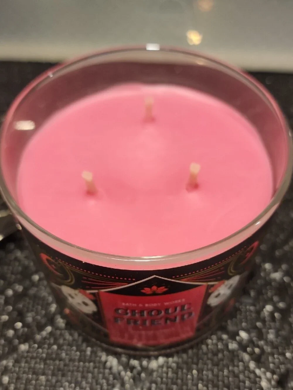 Bath & Body Works Ghoul Friend Scented Candle — Black & Pink & Gold